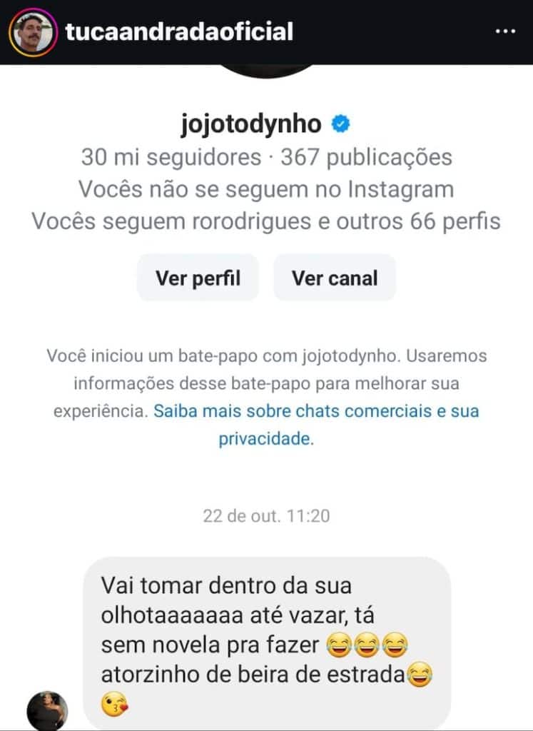 Jojo Todynho e Tuca Andrada trocam farpas nas redes sociais 2 MY6HE2EYRRBX3C67U5ZR55BNRA